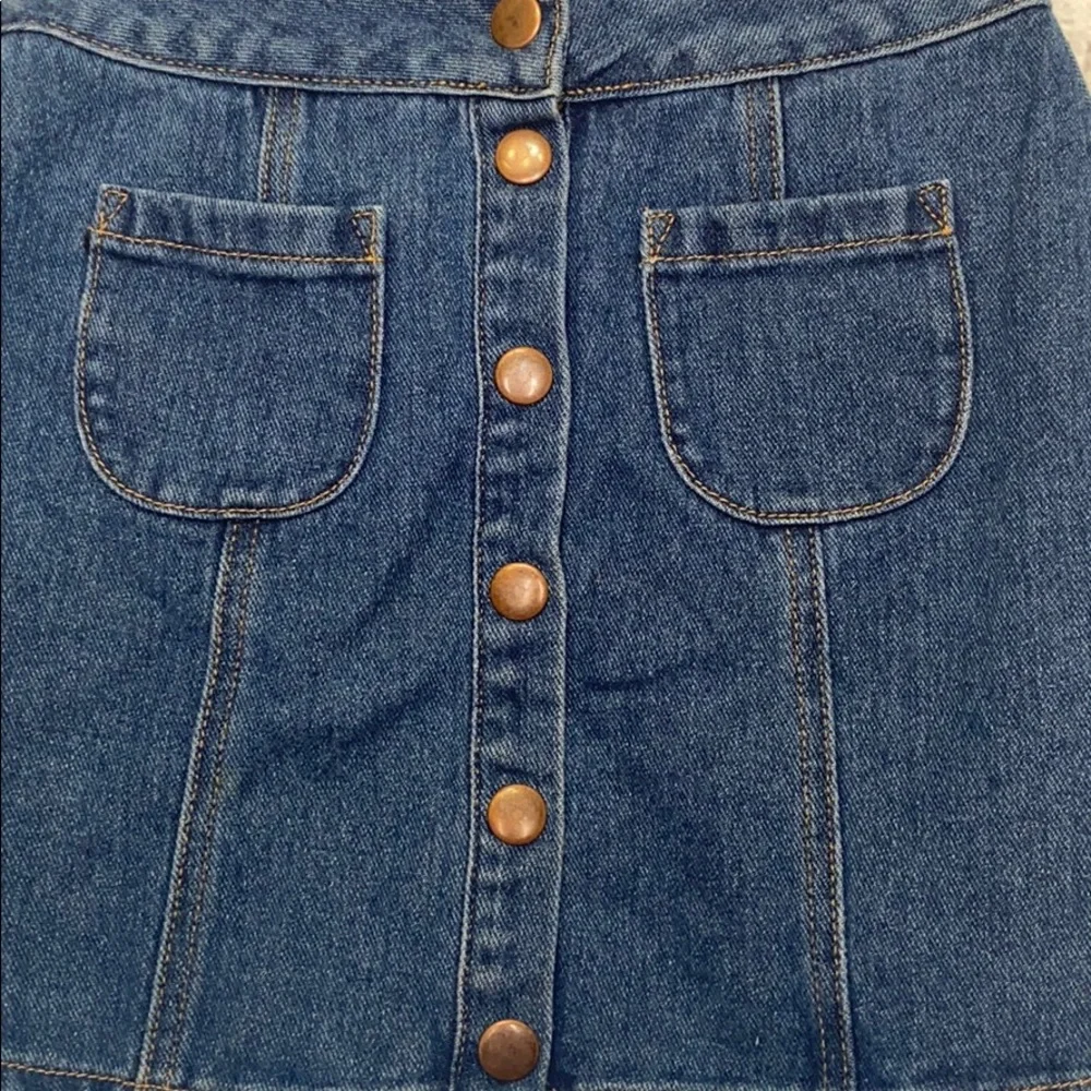 Melville Denim Blue Jean Button Front Mini Skirt Size 23